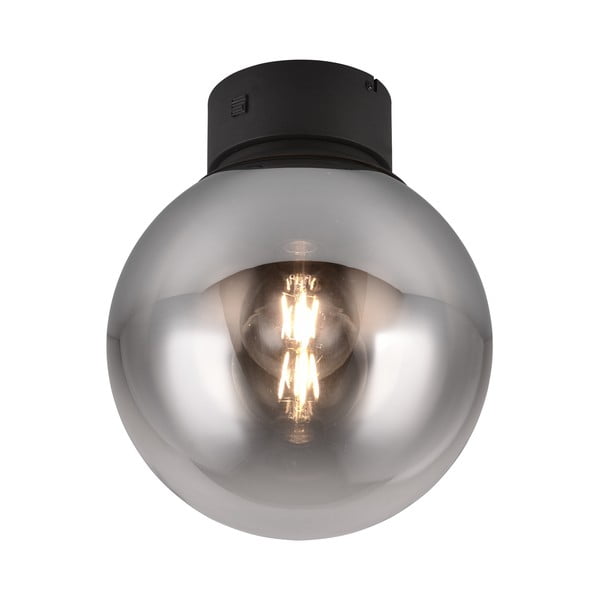 Черно LED осветително тяло за таван със стъклен абажур ø 30 cm Cipallone – CINQUE