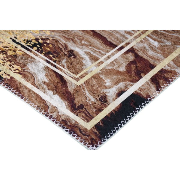 Кафяв/кремав килим, подходящ за миене 80x150 cm - Vitaus-image-2