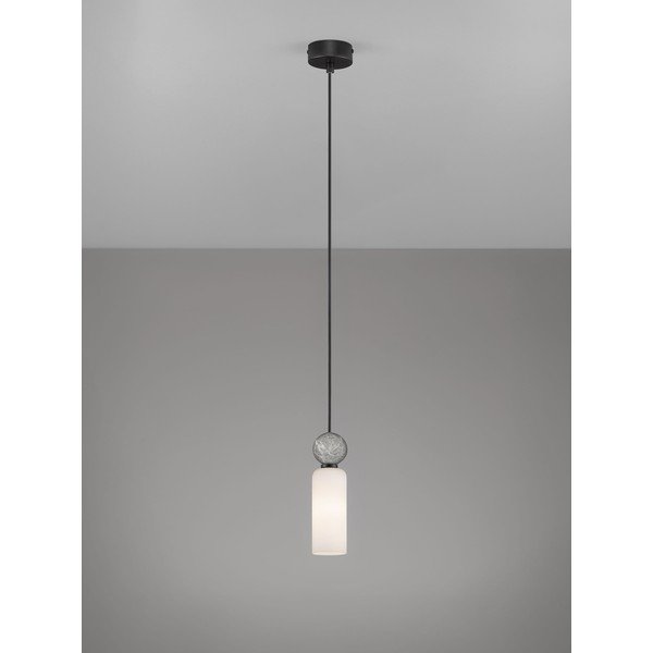 Матово черно каменно висящо осветително тяло със стъклен абажур ø 6 cm Filomena – Nova Luce-image-4