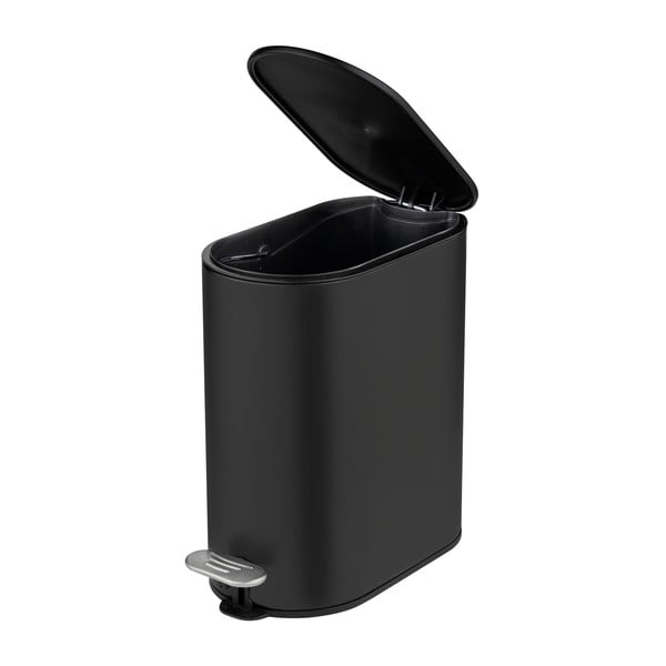 Матово черно стоманено кошче за боклук с педал 5 l Collungo – Wenko-image-4