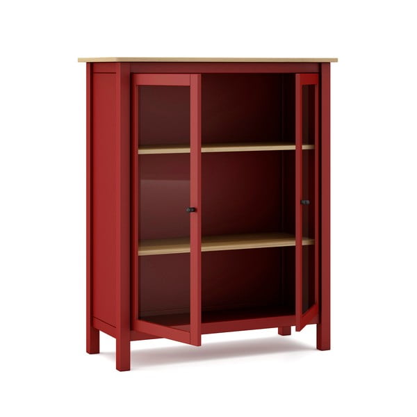 Червен/естествен шкаф от борова дървесина 90x110 cm Misti - Marckeric-image-3