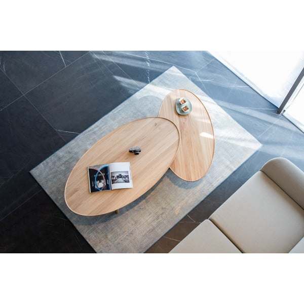 Дъбова маса за кафе в естествен цвят 65x120 cm Mu - Gazzda-image-2