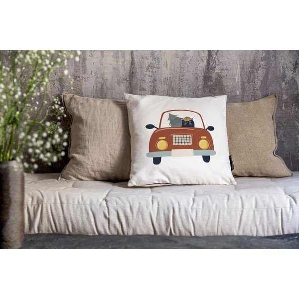 Калъфка за възглавница с коледен мотив 45x45 cm Cat Driver – Butter Kings-image-1