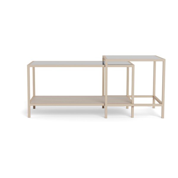 Сиви стоманени масички за кафе в комплект 2 бр. 50x90 cm Seaford – Actona-image-1