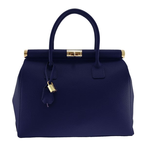 Синя кожена чанта Blair - Chicca Borse