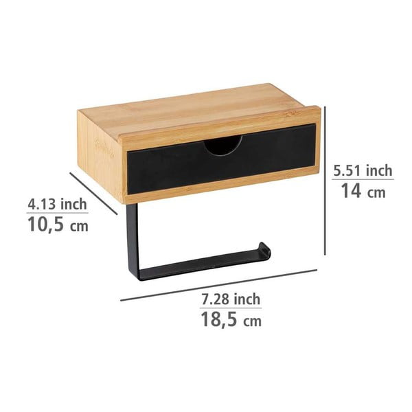 Черен държач за тоалетна хартия с бамбукова облицовка Bambusa - Wenko-image-4