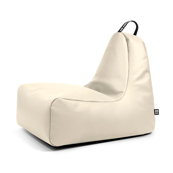 Бежов пуф от изкуствена кожа Chill XL – So Soft?