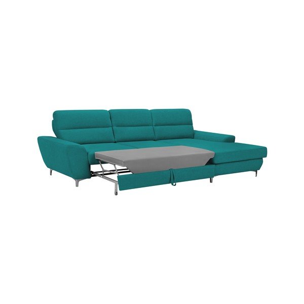 Tyrkysová rozkládací rohová pohovka Windsor & Co Sofas Omega, pravý roh-image-3