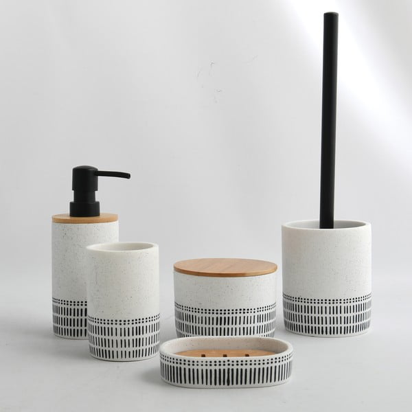 Бял органайзер за баня за памучни тампони от полирезин Yuma – Spirella-image-1