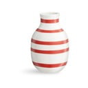 Керамична ваза на бели и червени райета, височина 12,5 cm Omaggio - Kähler Design