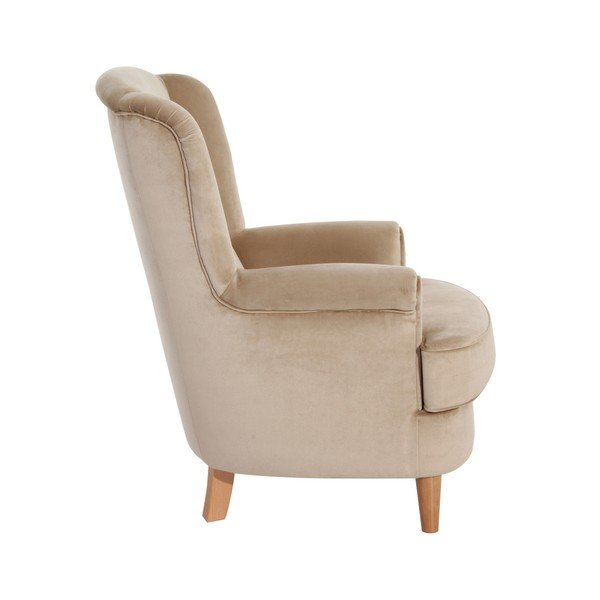 Pískově hnědé sametové křeslo ušák Max Winzer Kendra Velvet-image-2