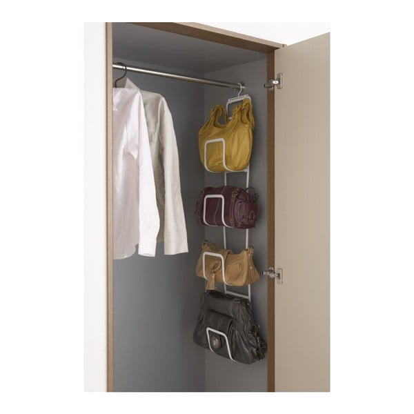 Бяла стойка за чанти със закачалка за врата и 4 куки Sapporo - YAMAZAKI-image-1