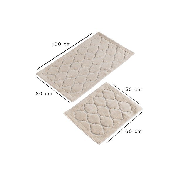 Sada 2 béžových koupelnových předložek Dante-image-4