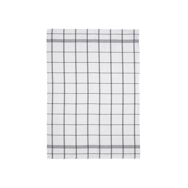 Кухненска кърпа от бял и сив памук, геометрична, 50 x 70 cm - Södahl