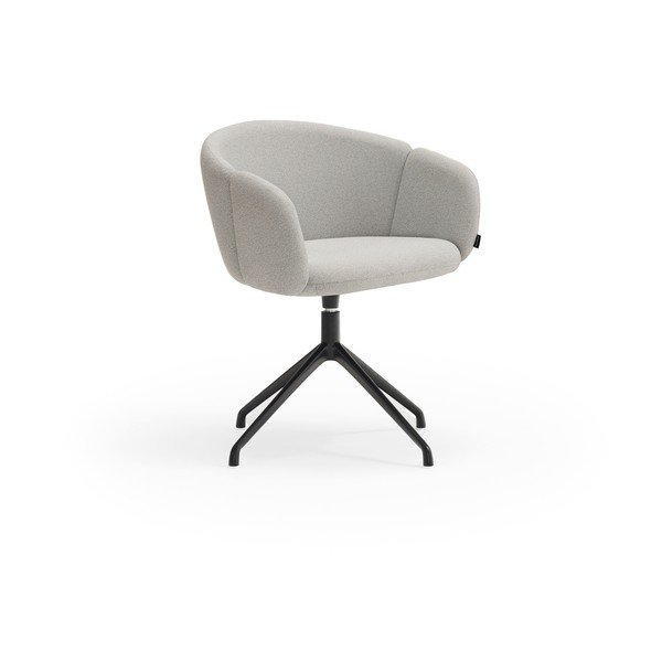 Светлосив тапициран трапезен стол с подлакътници Add – Teulat