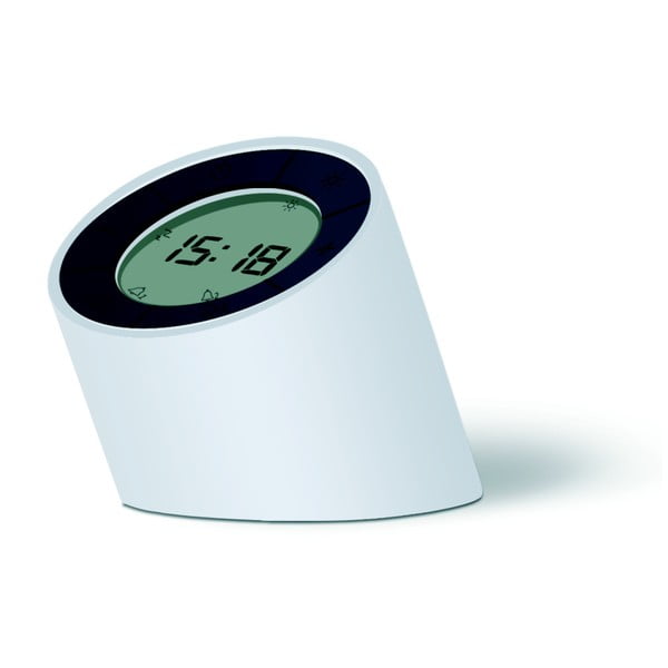 Бял будилник с LED дисплей на ръба The Edge - Gingko