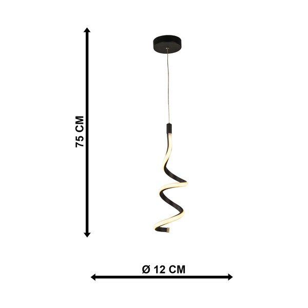 Черно метално LED висящо осветително тяло ø 12 cm Hilton – Squid Lighting-image-3