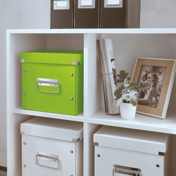 Зелена картонена кутия за съхранение с капак Click&Store - Leitz-image-1