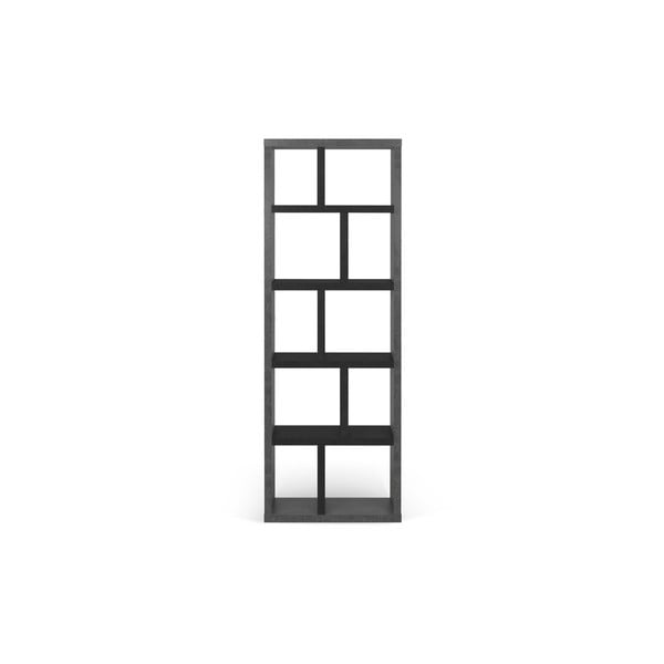 Етажерка за книги с декор от бетон в тъмно сиво-черно 70x198 cm Berlin - TemaHome