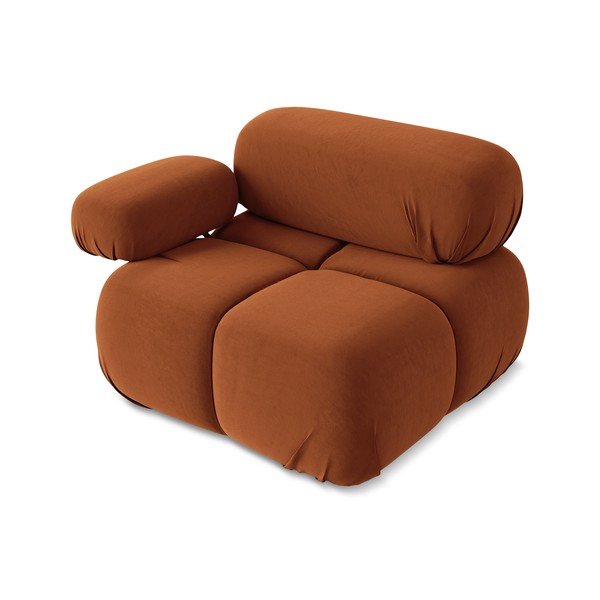 Оранжев кадифен модул за диван (ляв ъгъл) Lokua – Makamii-image-3