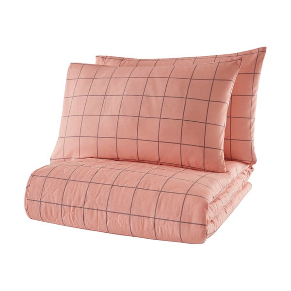 Розова покривка за легло с 2 калъфки за възглавници от памук ранфорс , 225 x 240 cm Piga - Mijolnir
