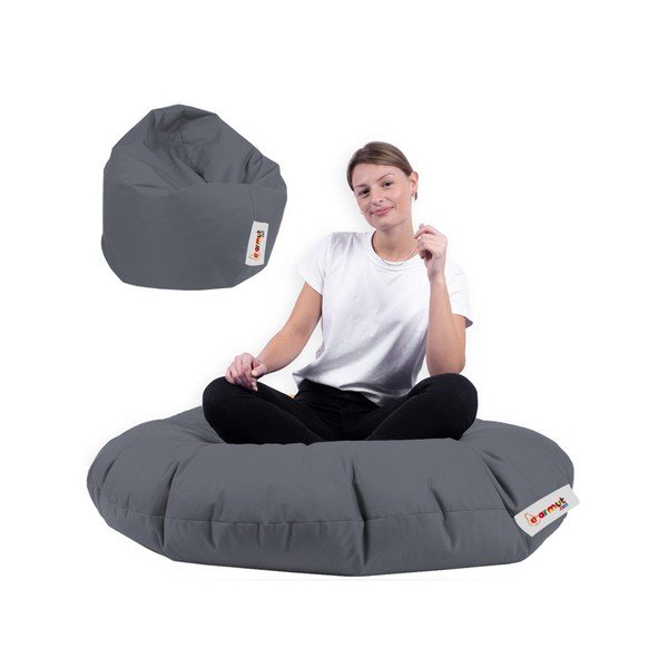 Тъмносив градински пуф за сядане Lyzi – Floriane Garden-image-3