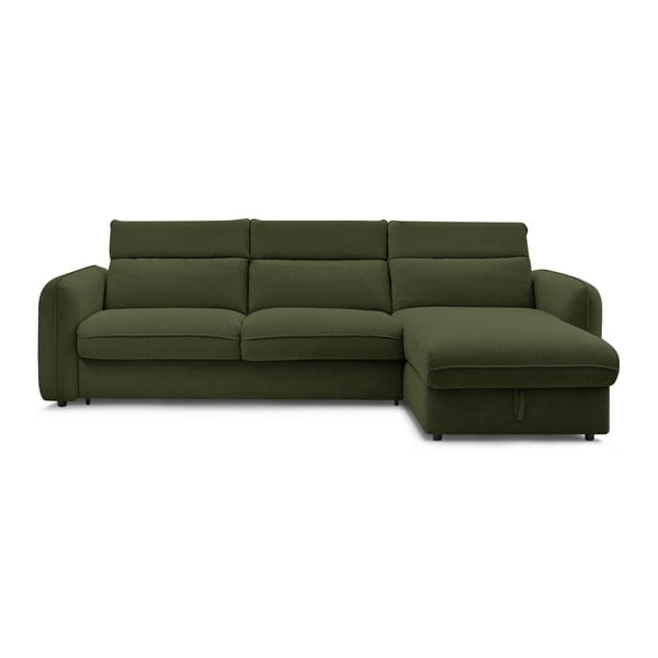 Зелен разтегателен ъглов диван (променлив) Achille – Bobochic Paris-image-1