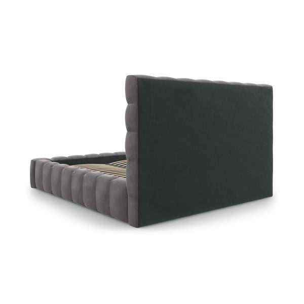 Сиво тапицирано двойно легло с място за съхранение и решетка 180x200 cm Bali - Cosmopolitan Design-image-4