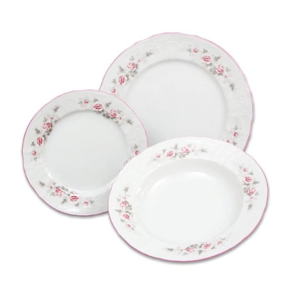 Комплект от 18 порцеланови чинии с розети Bernadotte - Thun