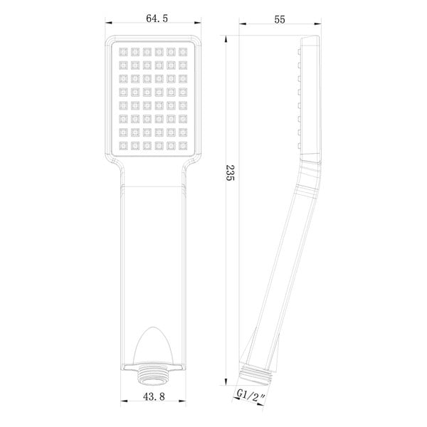 Матово черна пластмасова душ глава – Sapho-image-1