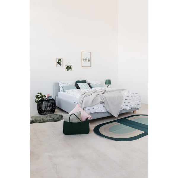 Светлосиньо двойно легло със склад Leda, 180 x 200 cm - ProSpánek-image-1