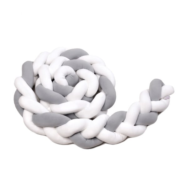 Плетена мантия от сив и бял памук , дължина 360 cm - T-TOMI