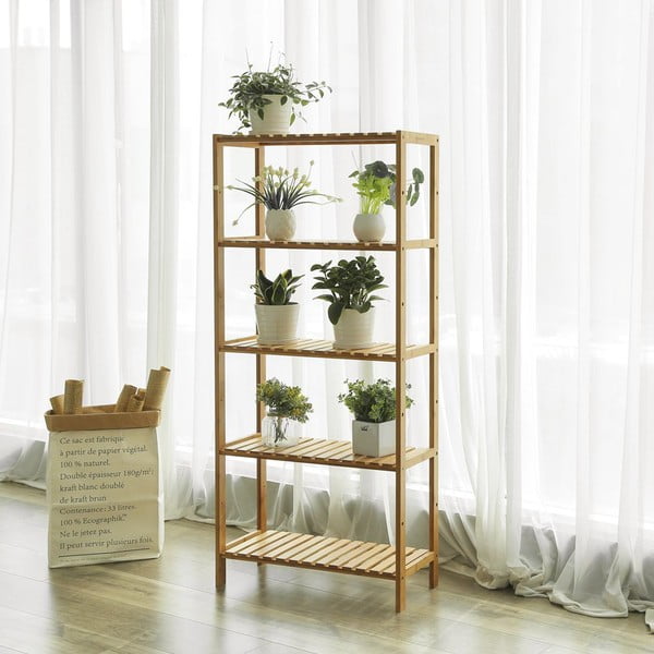 Бамбукова етажерка, височина 130 cm - Songmics-image-1