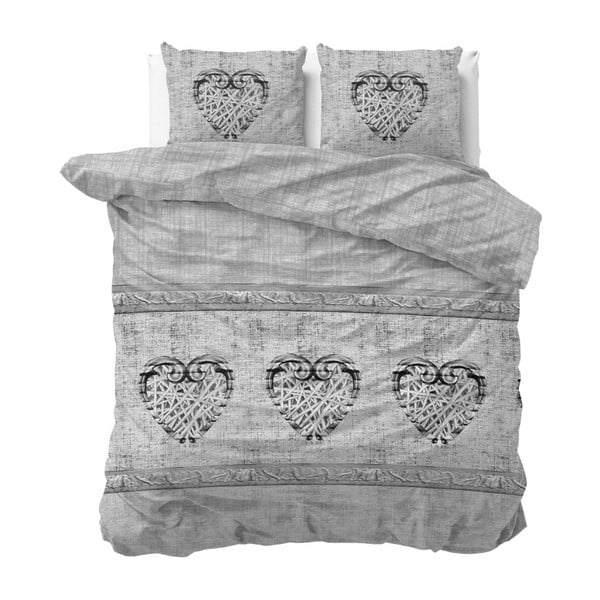 Bavlněné povlečení na dvoulůžko Sleeptime Hearts Vintage, 200 x 220 cm