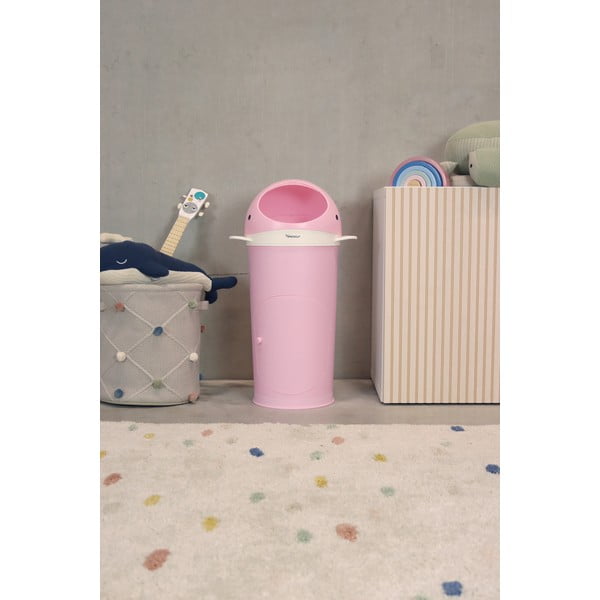 Розово пластмасово кошче за пелени 25 l Whale – Kindsgut-image-1