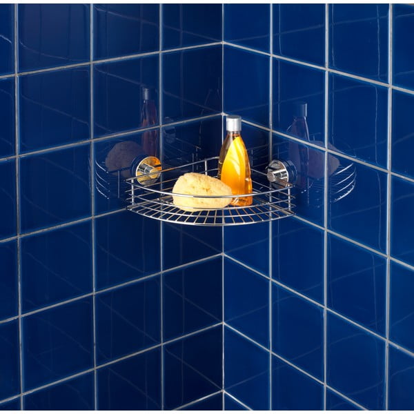 Самоносеща ъглова етажерка Vacuum-Loc, товароносимост до 33 кг Bari - Wenko-image-1