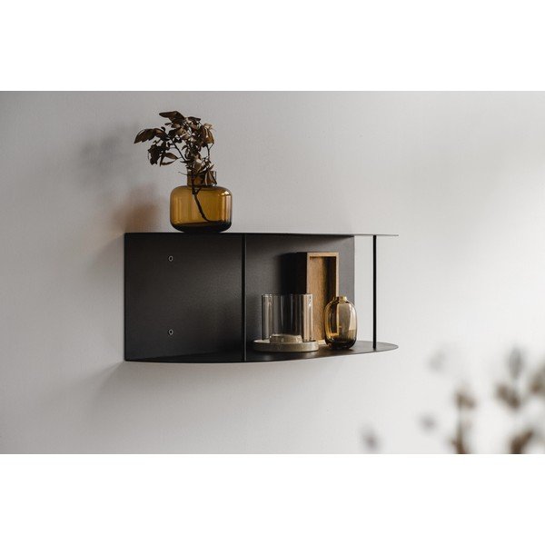 Черен на няколко нива метален стенен рафт 60 cm Lina – noo.ma-image-2