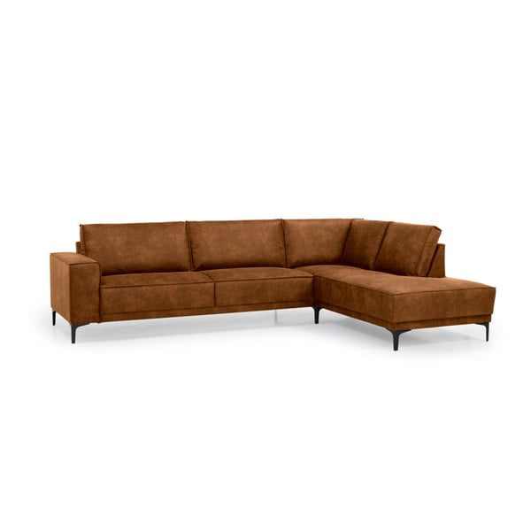 Светлокафяв ъглов диван от изкуствена кожа (десен ъгъл) Copenhagen - Scandic-image-2