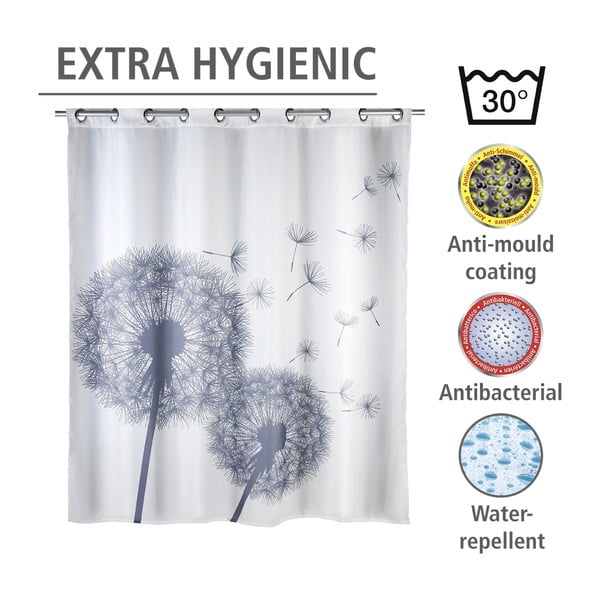 Бяла завеса за душ с покритие против мухъл Dandelions, 180 x 200 cm Astera - Wenko-image-4