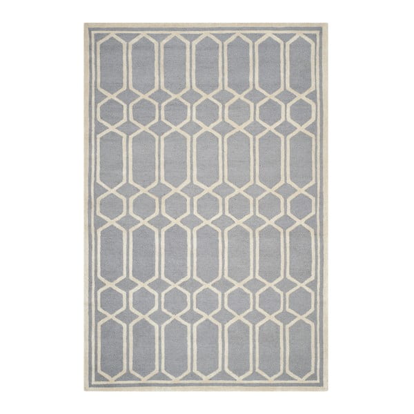Šedý vlněný koberec Safavieh Olivia, 274 x 182 cm