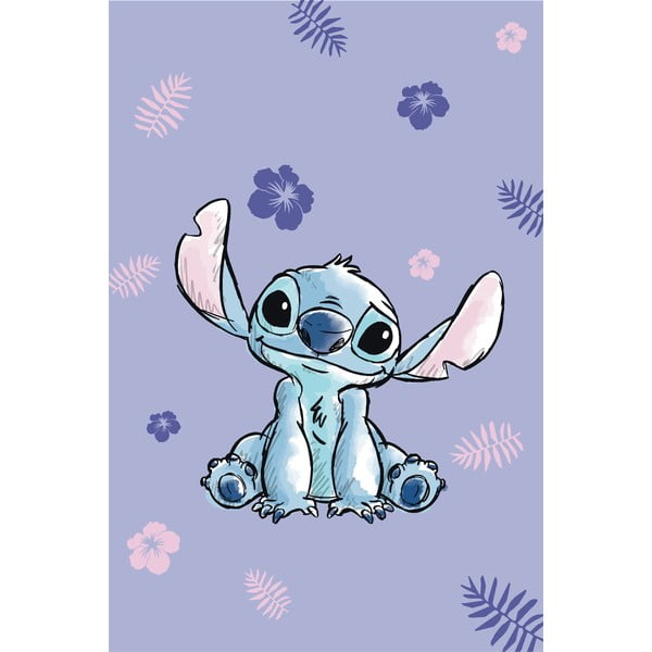 Лилаво бебешко одеяло от микрофланела 100x150 cm Lilo and Stitch – Jerry Fabrics