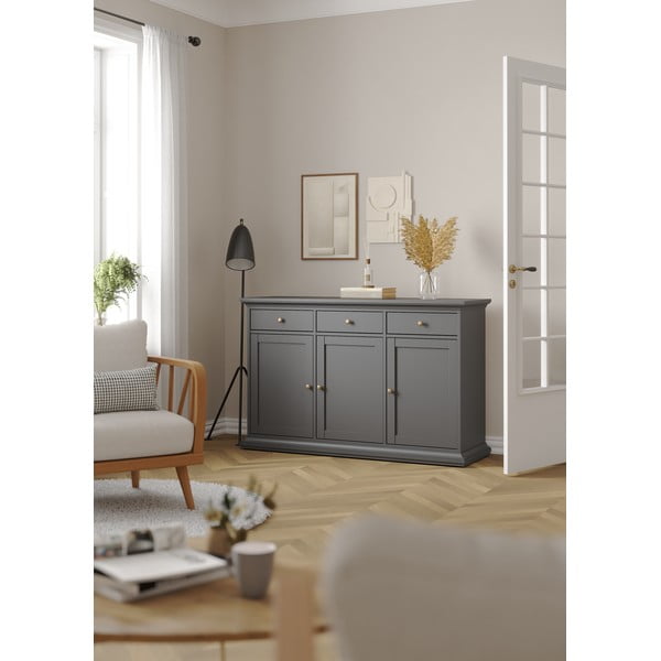 Сив нисък скрин 144x92 cm Paris – Tvilum-image-1