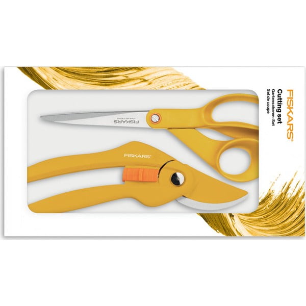 Комплект жълти градински ножици Шафран - Fiskars