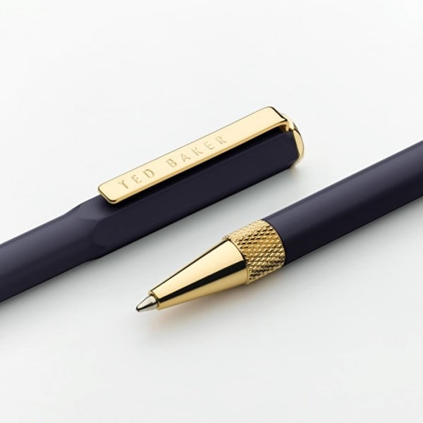 Тъмно синя писалка със златни детайли Dark Saphire - Ted Baker