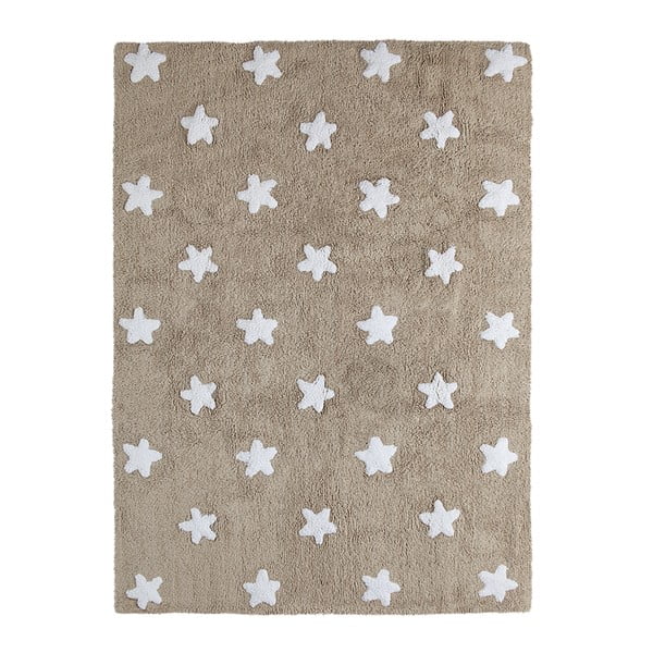 Béžový bavlněný ručně vyráběný koberec Lorena Canals Stars, 120 x 160 cm