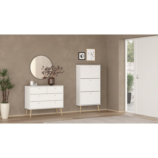 Бял шкаф за обувки с панти Bodo - Tvilum-image-1