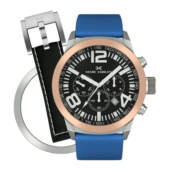Dámské hodinky Marc Coblen s páskem a kroužkem navíc P116