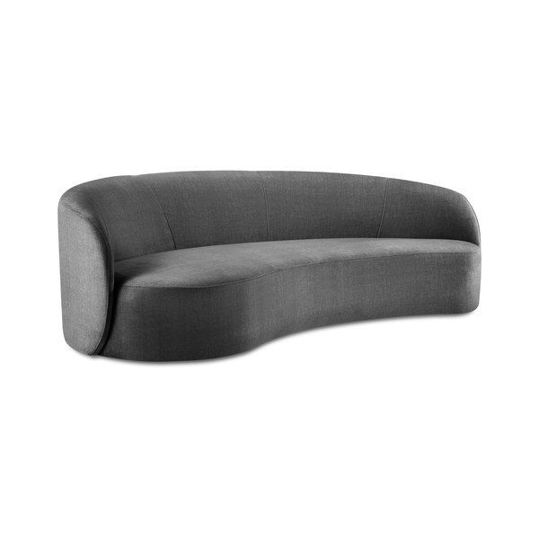 Асиметричен диван от сиво кадифе , ляв Debbie - Mazzini Sofas-image-2