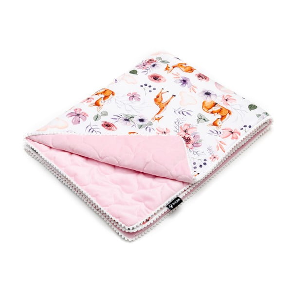 Бяло/розово памучно бебешко одеяло 80x100 cm Nature – T-TOMI