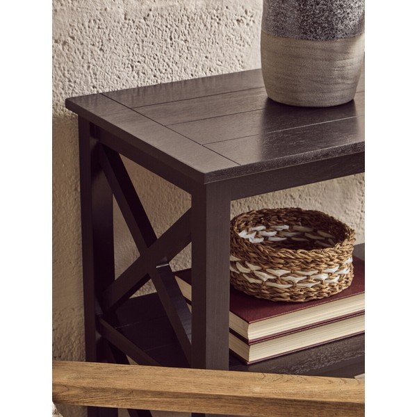Черен стелаж от масивен бор 40x81x81 cm Heritage – Premier Housewares-image-2